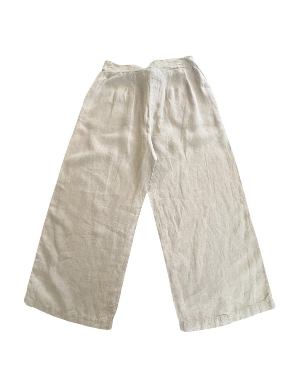 Eileen Fisher Organic Linen Wide Leg Cropped Pants  Size Medium